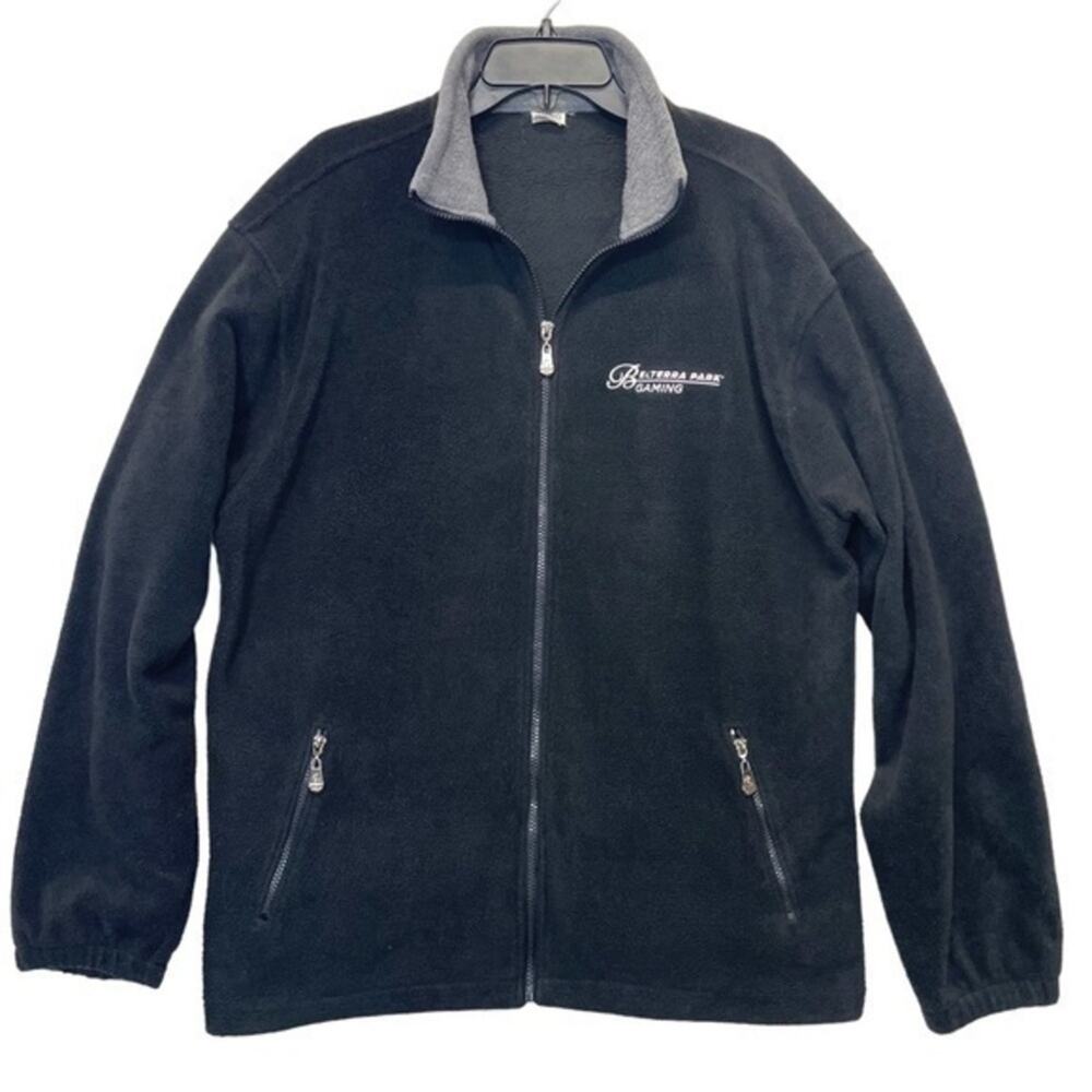 Belterra Park Gaming Fleece Jacket Men’s Size Large Black Gray